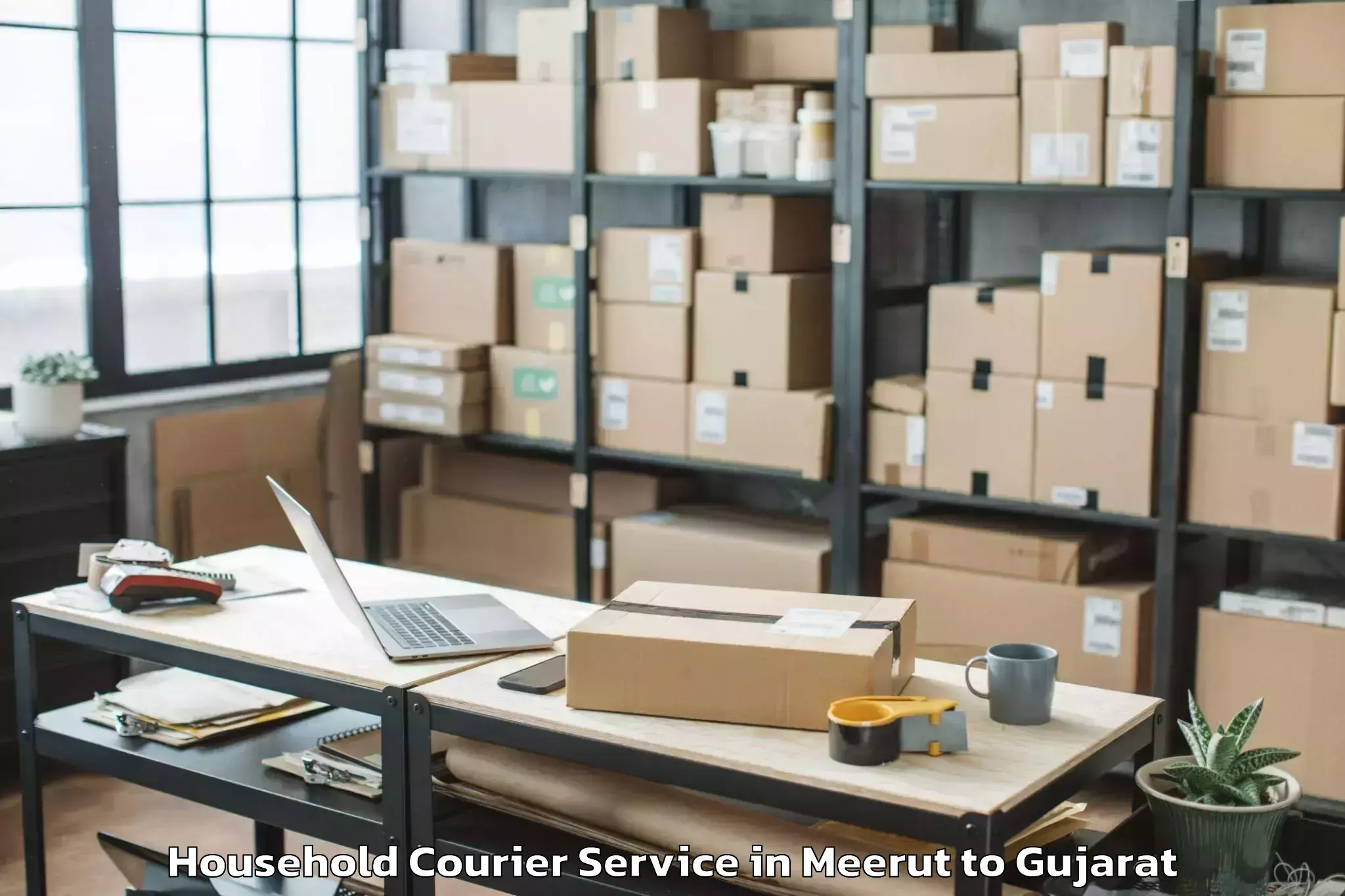 Leading Meerut to Porbandar Airport Pbd Household Courier Provider